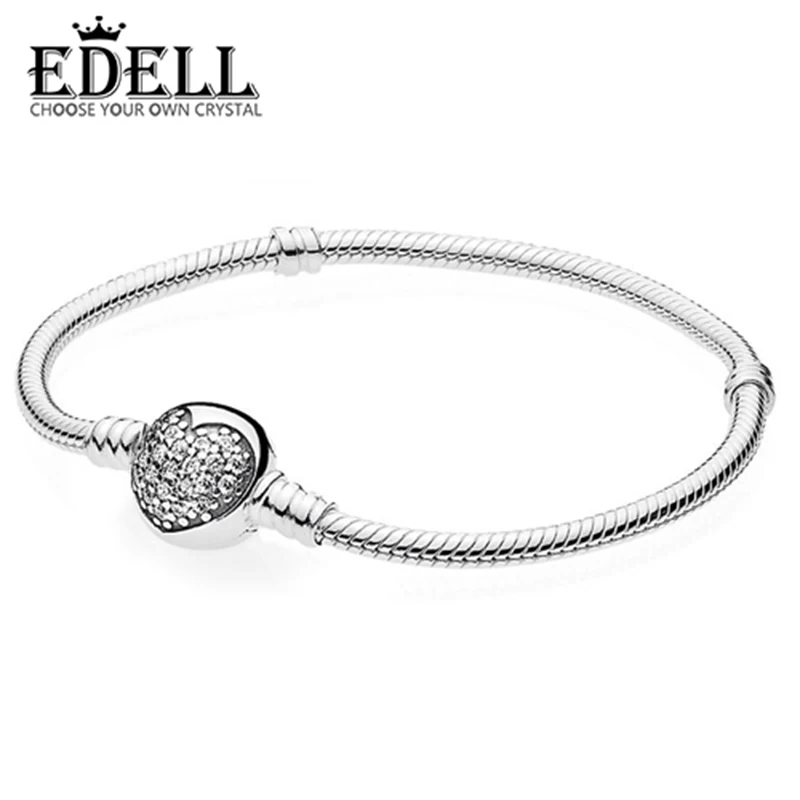 

EDELL 100% 925 Sterling Silver Heart-Shaped Chain Basic Bracelet Fashion Accessories Bracelet Manufacturers Wholesale