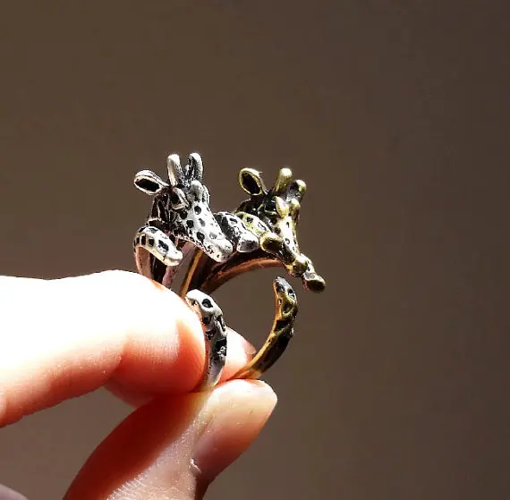

Min 1PC Giraffe Ring Adjustable Ring Animal Everyday Antique Vintage Ring Idea Gift For Men