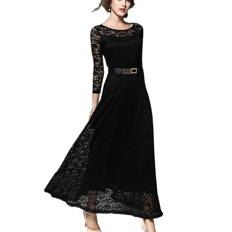 Lace dress 2017 лето новый женщины повседневная одежда удобная большой размер девять