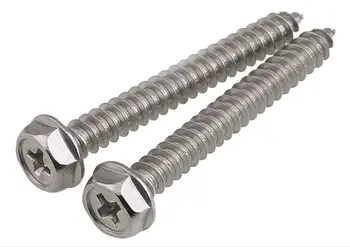 

30pcs M4 stainless steel cross hex belt self-tapping screws furniture decorative screw bolts 12mm-30mm length
