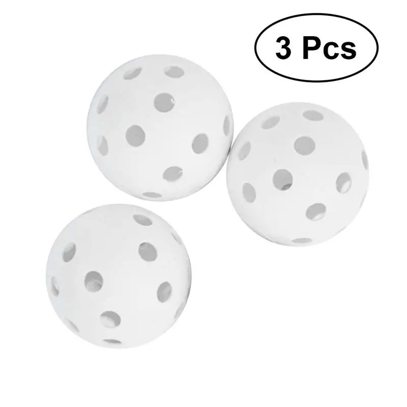 

3Pc Training Balls Plastic Durable Hollow Portative Air Flow Golf Balls Training Balls for Outdoor Golf Practicing Training