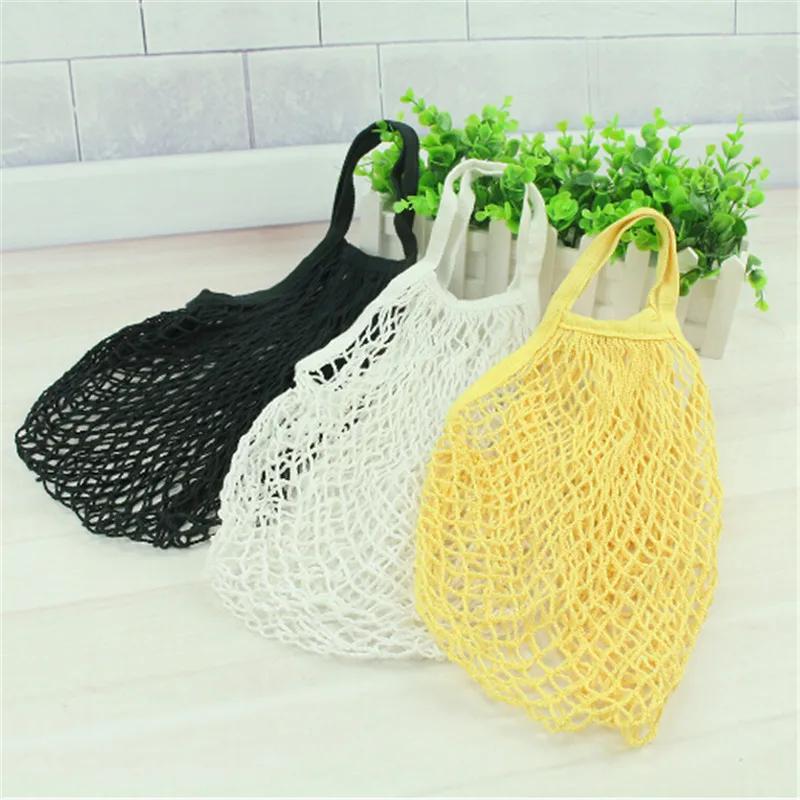 1PC Reusable String Shopping Grocery Bag Shopper Tote Mesh Net Woven Cotton Bag Hand Totes Free Shipping NEW