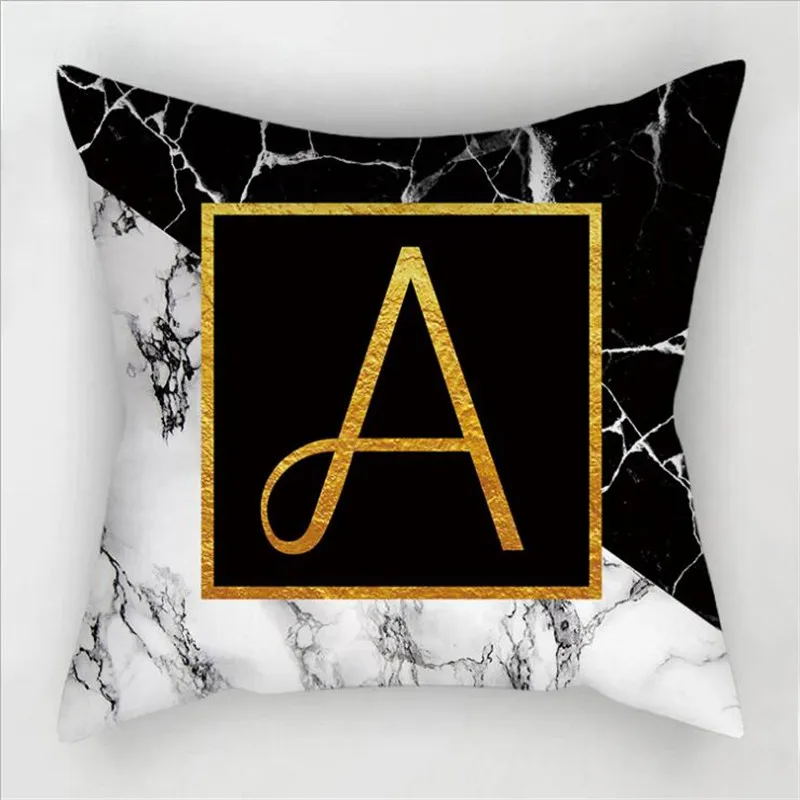 

New Creative Marbled Gold English letters Hug Pillowcase Children's Room Decorative Pillowcase