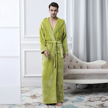 

winter fall warm Women's Flannel Robes Bathroom Robe cosplay Solid Men Bathrobe Pajama Thick Long Spa Robe Shower Homewear