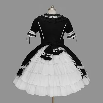 (LLT044) Lolita Dresses Short Sleeve Sweet Lolita Short Dress Ball Gown Fancy Prom Dress Halloween Party Masquerade Costume