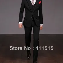 На заказ черный цвет тонкое тело мужская вечерние костюмы свадьбы жених одежда смокинги! Человек вечернее ну вечеринку жилет платье
