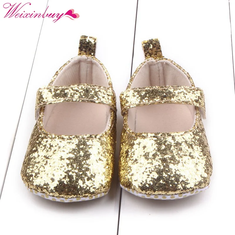  Baby Girls Cotton First Walker Toddler Sequin Infant Soft Sole Shoes Soft bottom Baby Girls Shoes