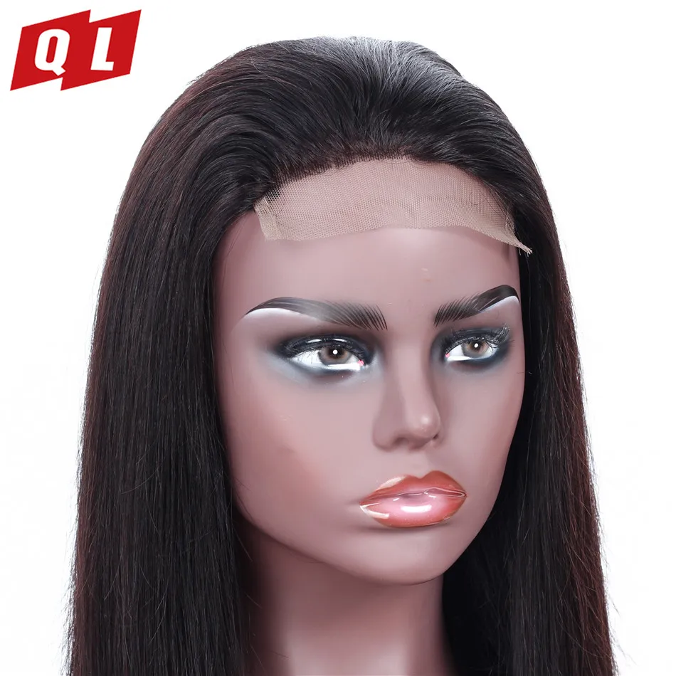 QLOVE волосы 4*4 прямая шнуровка парики человеческие фронтальные натуральные цвета