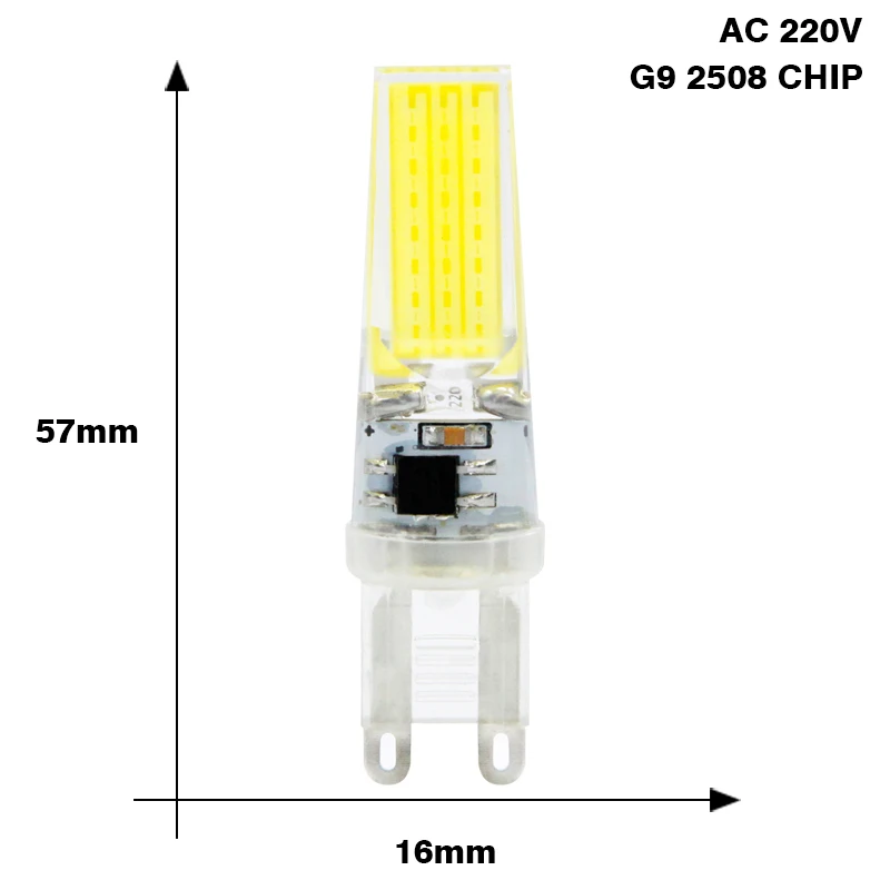 Лампада светодиодный светильник G9 G4 12 В AC DC 220 В 3 Вт 6 Вт 9 Вт Bombillas светодиодный светильник G4 AC 12 В COB светильник для замены точечной люстры G9 ампулы - Испускаемый цвет: G9 COB 2508 220V