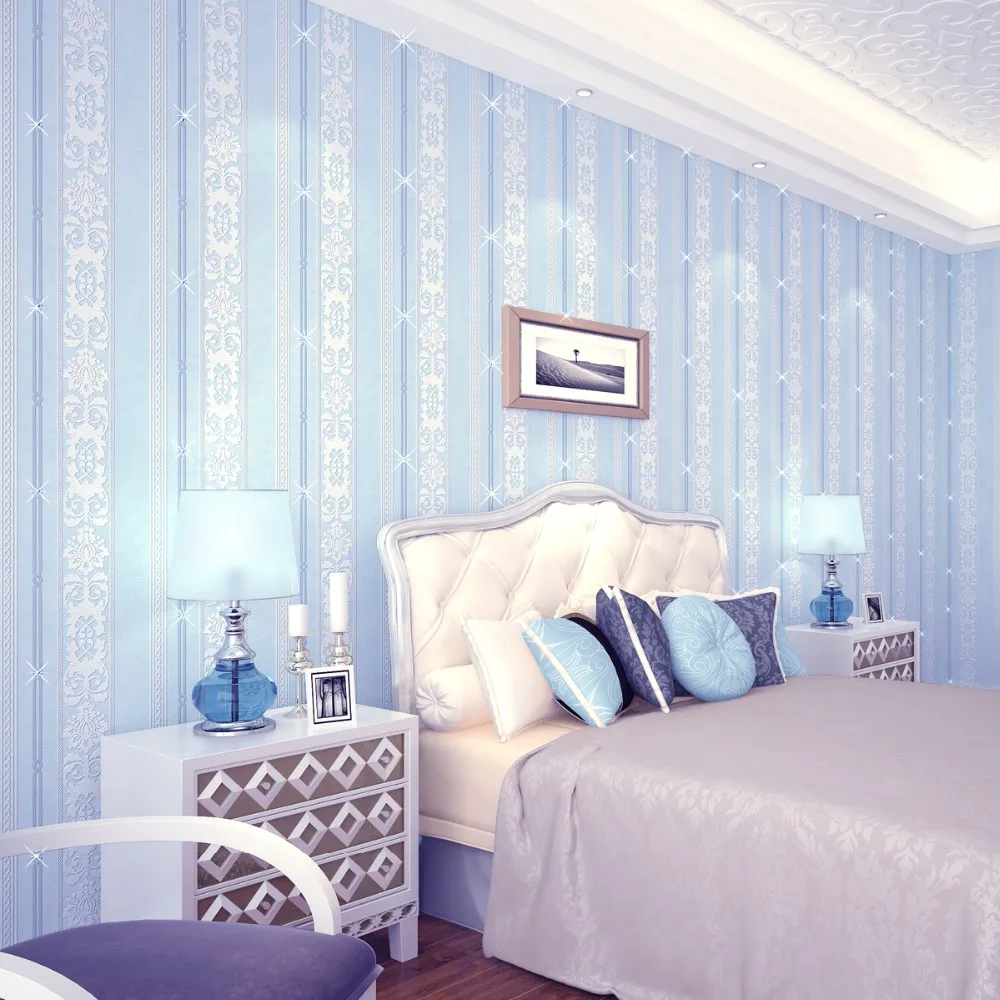 

Luxry 3d Vertical stripe embroidery Wallpaper Rolls Crystal Diamond Damask wallpaper for Walls tv background 3d wall paper