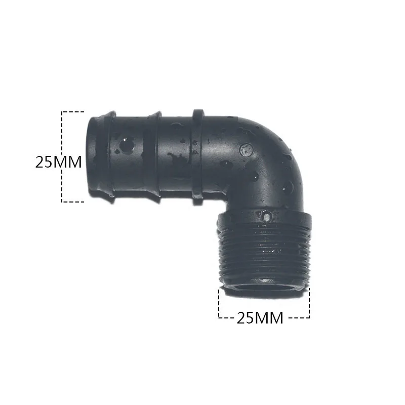 25 мм PE микро опрыскиватель трубы шланг Соединительный клапан-тройник легкий разъем капельного орошения локоть