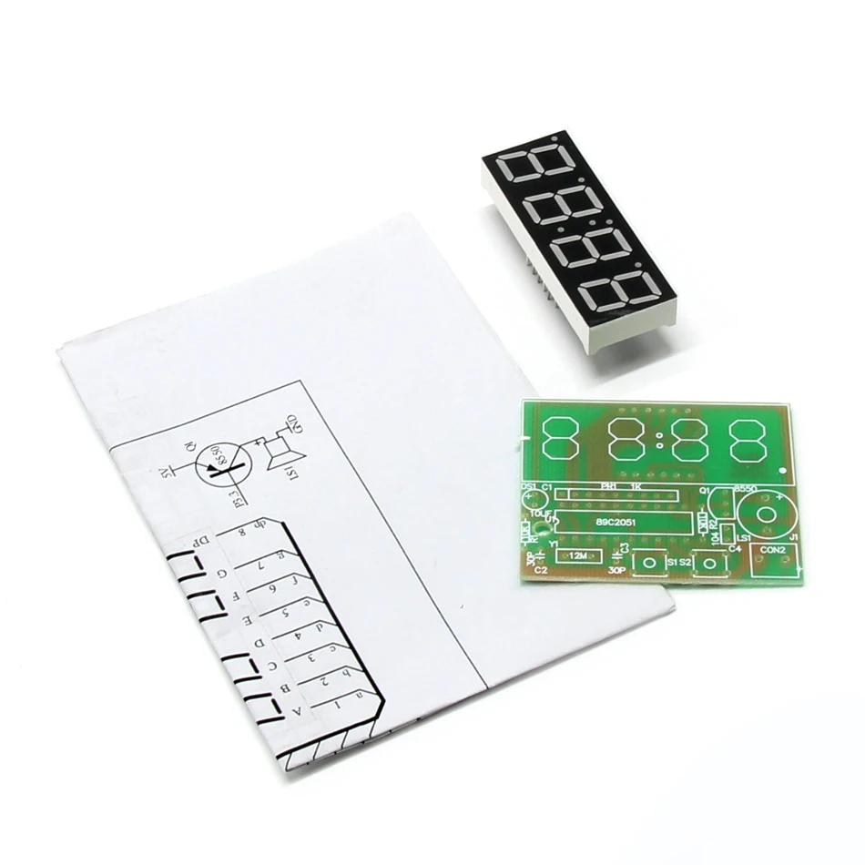 AT89C2051 цифровой 4 биты электронные часы производственный комплект DIY