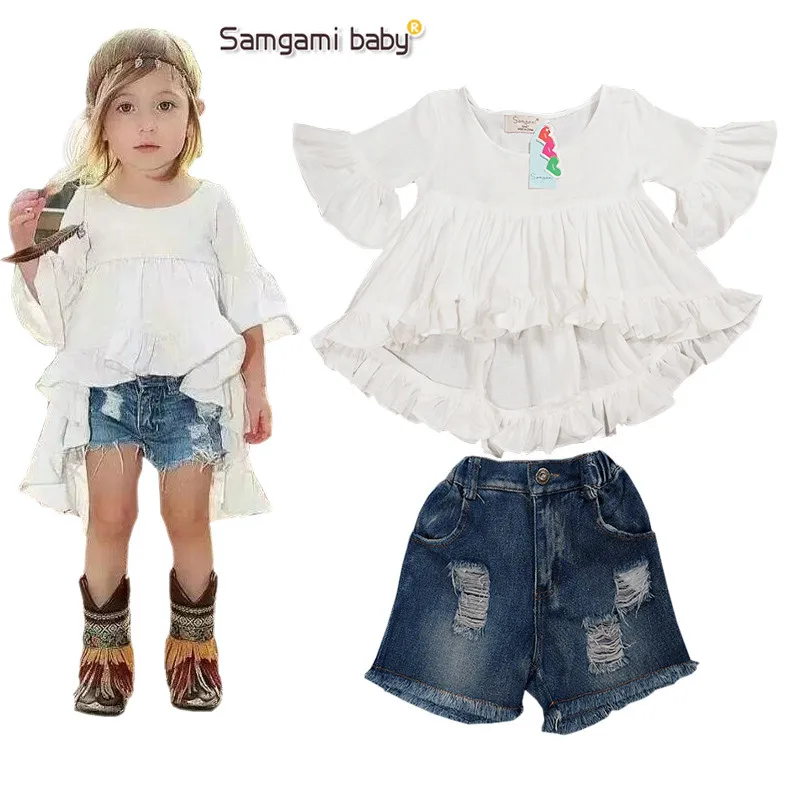2017 Fashion Summer Baby Girls Clothing Sets Ins Trend Dovetail 100cotton Girl Suit T Shirts Denim Shorts 16041 In From Mother 2017 Fashion Summer Baby Girls Clothing Sets Ins Trend Dovetail 100cotton Girl Suit T Shirts Denim Shorts 16041 In From Mother