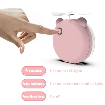 

Mini Portable Fan with LED Fill Light Makeup Mirror USB Charging Handheld Fan JA55