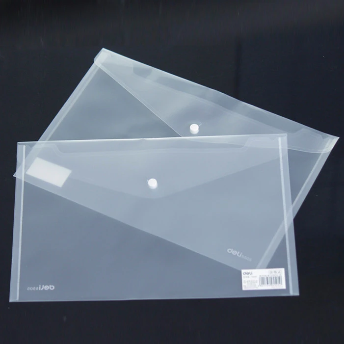 10 Pcs Transparent Plastic Closure Folder Documents Bag A4 File Cover ...