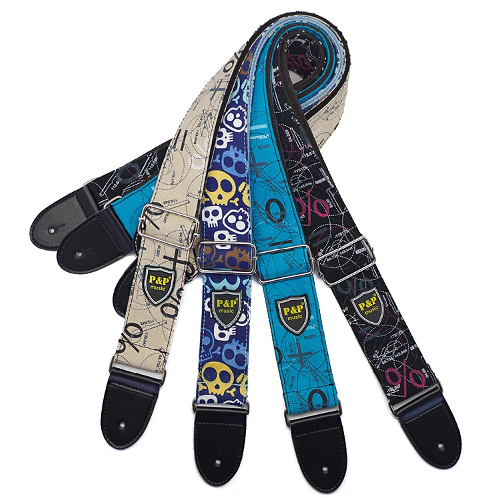 Colorful Denim Pattern Guitar Strap Electric Guitar Acoustic Guitar
