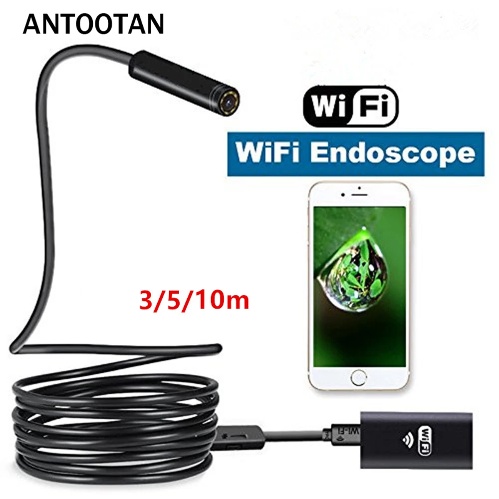 Wireless Endoscope Camera IOS Android System 3/5/10M Soft cable 8mm lens HD 720P Borescope Mini camera Pipe Car inspection