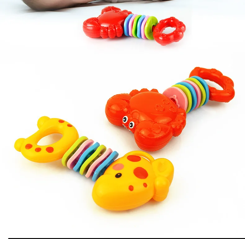 Plastic Hand Bell Rattle Funny Educational Mobiles Toys Xmas Birthday Gifts1pc Rattles Develop Baby Intelligence Grasping | Игрушки и