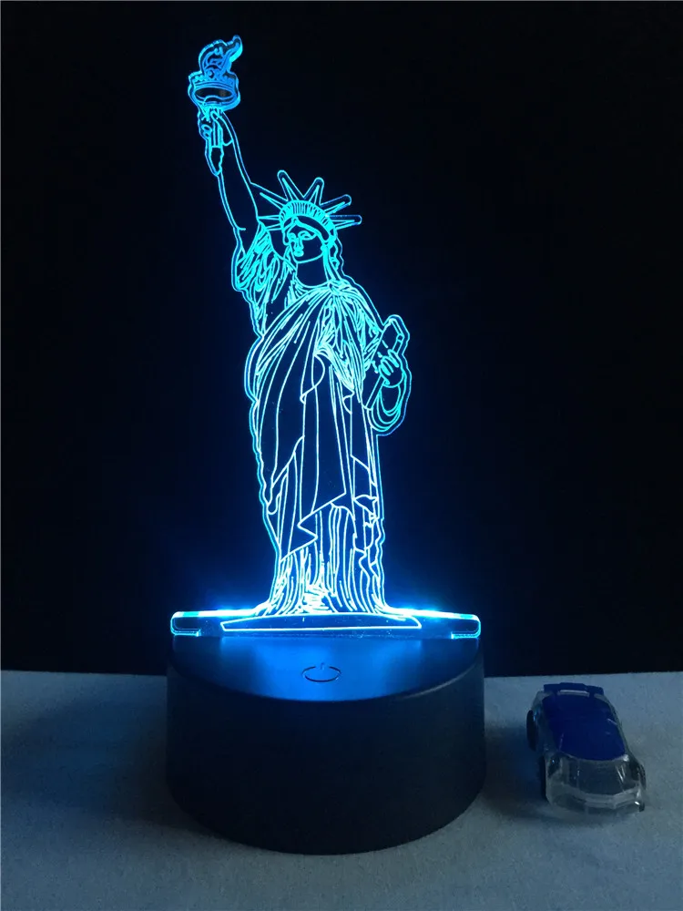 GAOPIN 3D светодиодный светильник USB Статуя Свободы декоративное освещение кабель спальня ночник многоцветный домашний вечерние стол