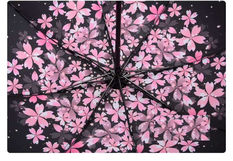 Японские милые женские зонты с цветком вишни, дождевик, женский розовый цветок, защита от солнца, защита от ультрафиолета, ветрозащитный зонтик для взрослых, модный зонтик