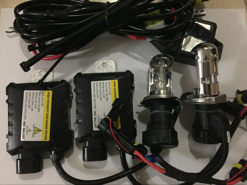 

Bi xenon H4 55W HID xenon lamp kit H13 9004 9007 hi lo light bulb 6000K 8000K 3000K 4300K 5000K 10000K H4 Bi xenon kit