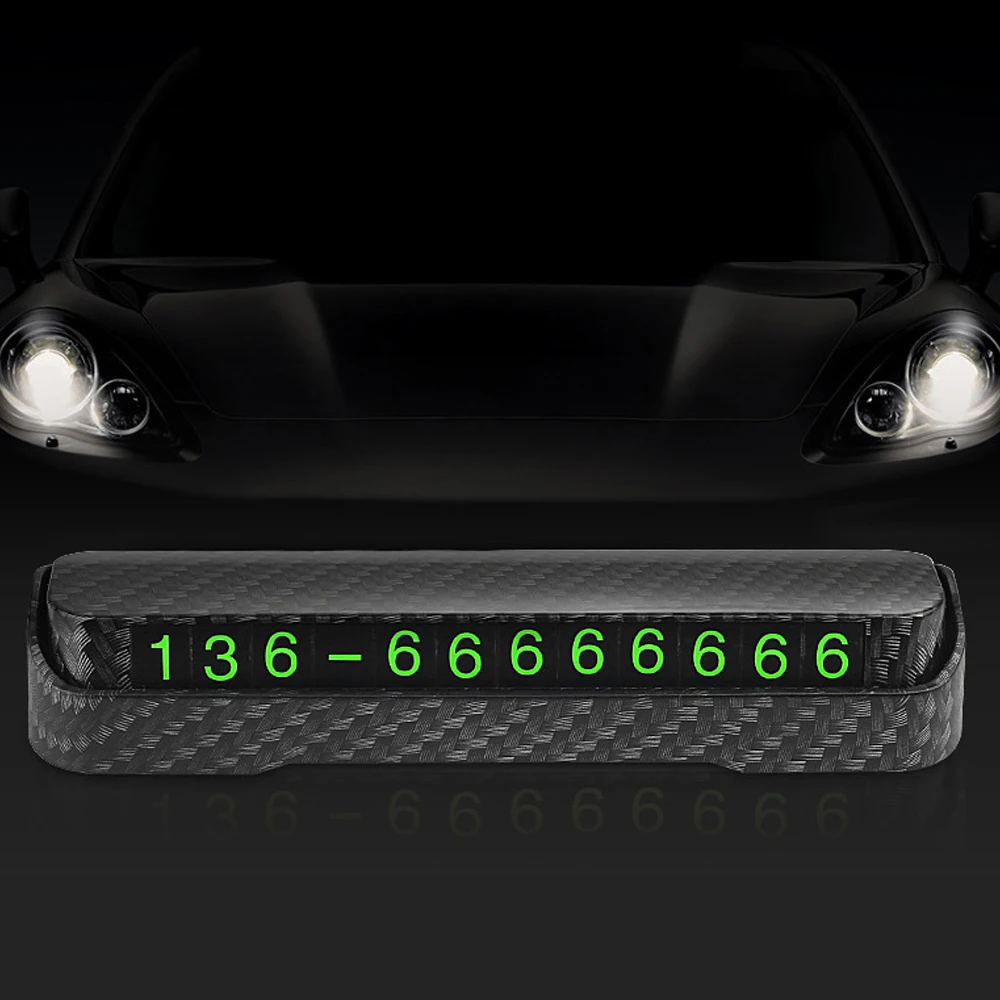 

Car Temporary Parking Card Phone Number Card Plate Hide Car Luminous Parking Number Plate sticker Stop In for Auto Products