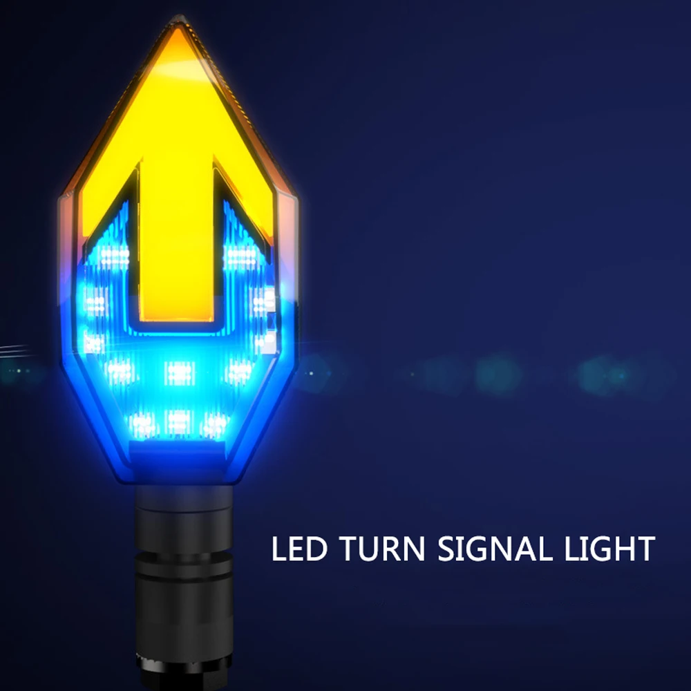 

Universal Motorcycle Turning Signals Light Motorbike LED Arrowhead Turn Signal Lamp Flowing Water Moto Warn Safety Lights