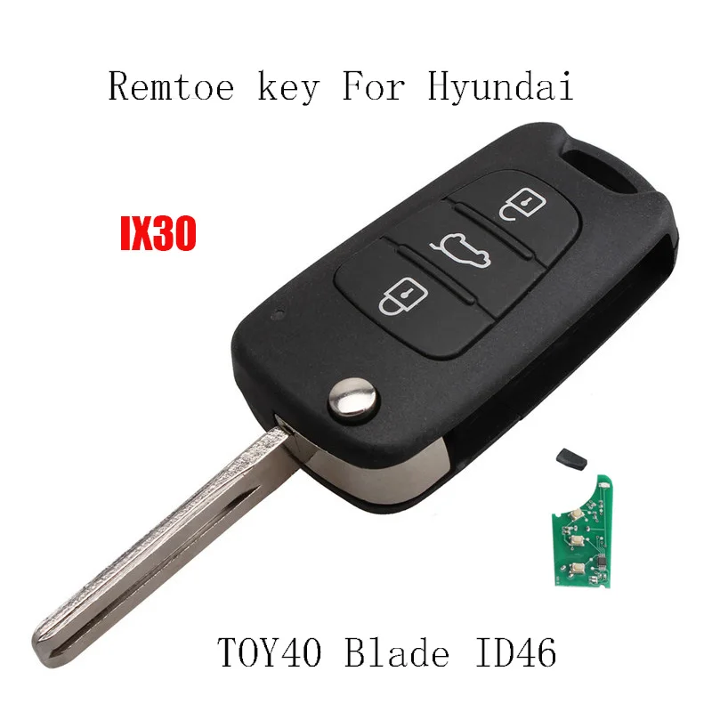 3 кнопки 433 Мгц дистанционный Автомобильный ключ для Hyundai IX30 I20 I30 2008 2009 2010 2011 2012 чип