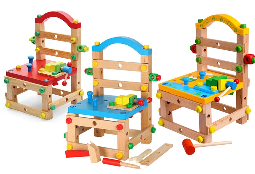 Luban стул развивающие игрушки гайка и винт в сборе разборная модель комплект деревянные игрушки для детей мальчиков