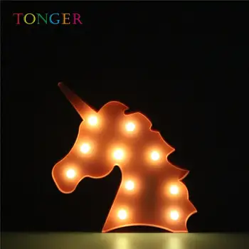 

Unicornio Led Night Lights Unicorn Party 3D LED Table Lamp Novelty Animal Marquee Sign Letter Lamp Baby Kids Toys