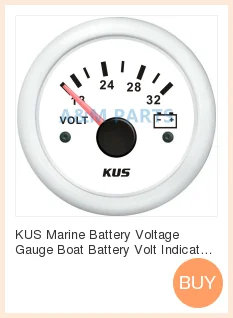 KUS морской индикатор напряжения батареи для лодки индикатор напряжения белый диапазон 18-32 в 52 мм рабочий Вольт 24 В
