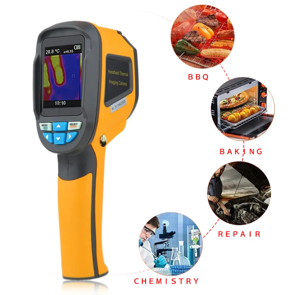 

Precision Protable Thermal Imaging Camera Infrared Thermometer Imager -20 ~300 Degree HT-02 2.4 Inch HD Color Screen
