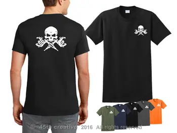 

2019 New Cotton T-shirt Tattoo Artist T-shirt - tattoo skull crossbones shirt - pro tattoo gun tee shirt Summer Style Tee Shirt