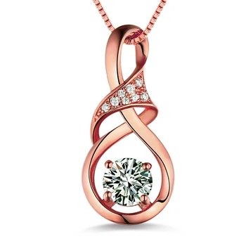 

Wholesale Customized Infinity Birthstone Necklace In Rose Gold Color For Mother's Day Jewelry