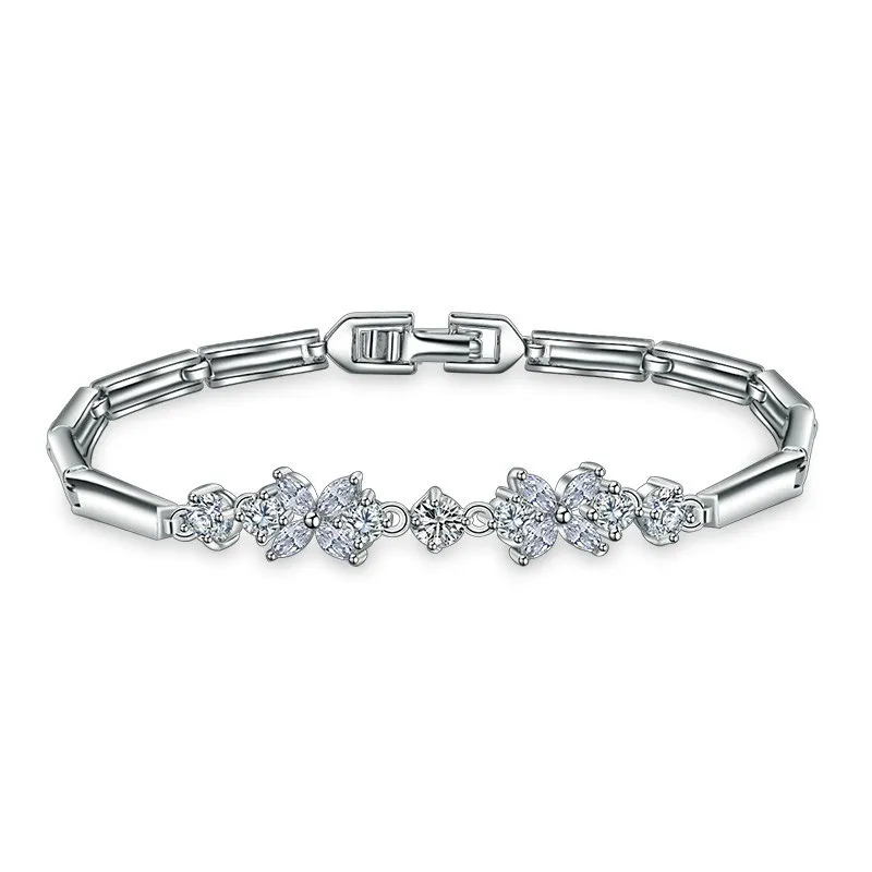 2018 дамы браслет сиреневый циркон камни серебро 925 Jewelry браслет для Для женщин Овальный Фиолетовый кубический циркон Бесплатная подарочная