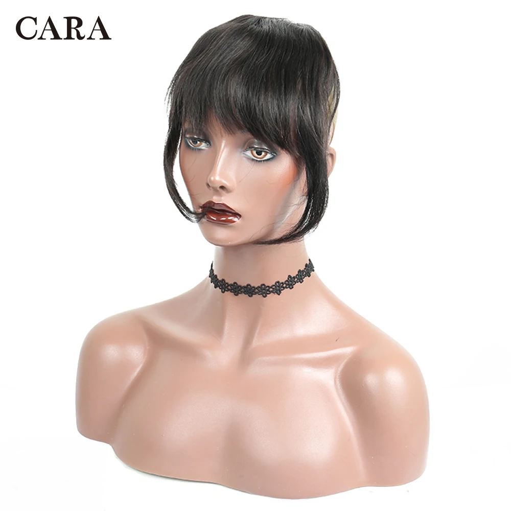Brazilian Straight 100% Human Hair Blunt Bangs For Women Remy Clip In Hair Extension Natural Black Free Shipping CARA Hairpiece