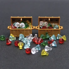 city Accessories Bricks Building Blocks Jewlery Box Gem Precious Stone Caribbean Pirate Figure Treasure Toy compatible with lego(China)