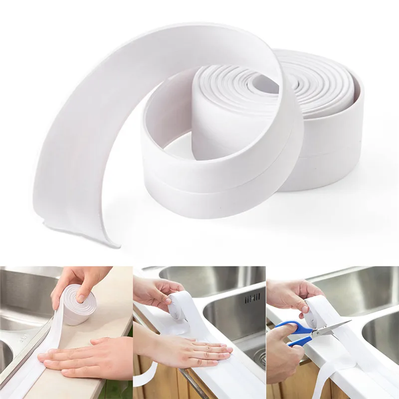 

1Pc Waterproof Moisture Proof Tape Kitchen Wall Corner Sealing Mold-proof Adhesive Tape Sink Slit Wallpaper Moisture Tape