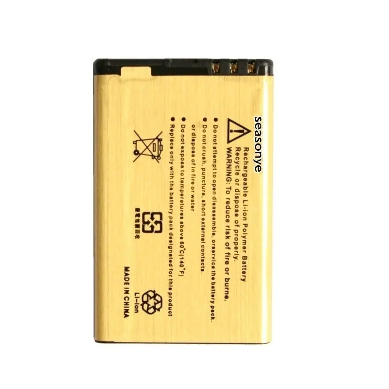 Seasonye 5шт./лот 2450 мАч BL 5J Золотая сменная батарея для Nokia 5800 XpressMusic N900 5230 C3 5230c 5800xm 5800ixm