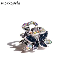 Morkopela, 2 см, мини-бабочка, заколка для волос, ювелирное изделие, стразы, маленькая заколка для волос, краб, винтажная металлическая заколка для волос, аксессуары для женщин