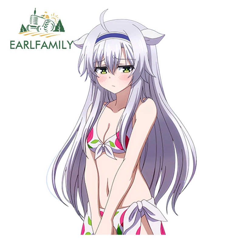 

EARLFAMILY 13cm x 8.8cm Hot Girl Anime Sistine Fibel Render Car Stickers Window Wiper Decals Rear Windshield Car-Styling Decor