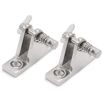 

2PCS Boat Bimini Top Deck Hinges with Quick Pins Marine Stainless Steel