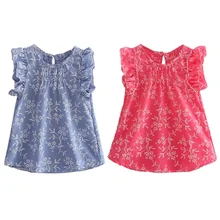 Детские платья для маленьких девочек летняя детская одежда платье для маленьких девочек Хлопковое платье принцессы без рукавов с маленькими листьями