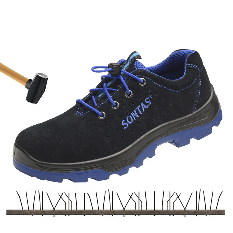 

Men Safety Shoes Steel Toe Cap Anti-slip Puncuture Proof Ankle Durable PU Outdoor Work Sneaker Labor Protective Men's Shoes