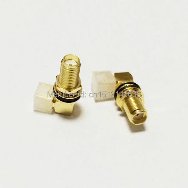 

1pc NEW SMA Connector Female Jack nut RF Coax Modem Convertor PCB Cable Waterproof ring Right Angle Goldplated