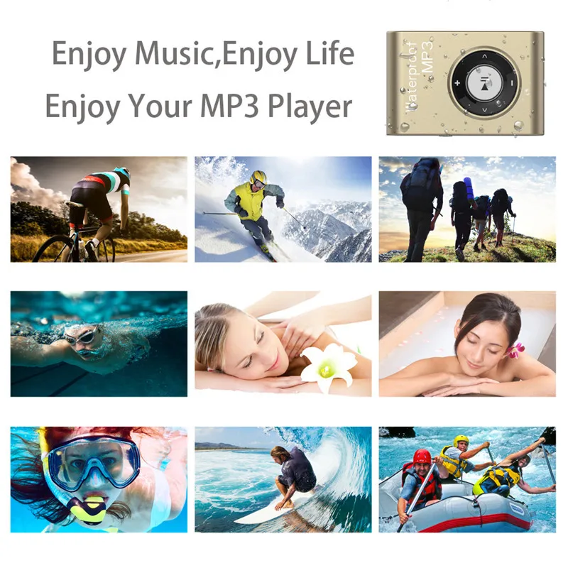 Новейший IPX8 Водонепроницаемый MP3-плеер для плавания, дайвинга, серфинга, 8 ГБ/4 ГБ, спортивные наушники, музыкальный плеер с fm-зажимом, MP3 плеер Walkman