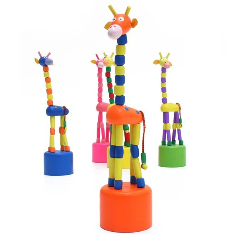 1x Детские Дети Деревянный Игрушечные лошадки развивающие Танцы стоя качания жирафа игрушка в подарок