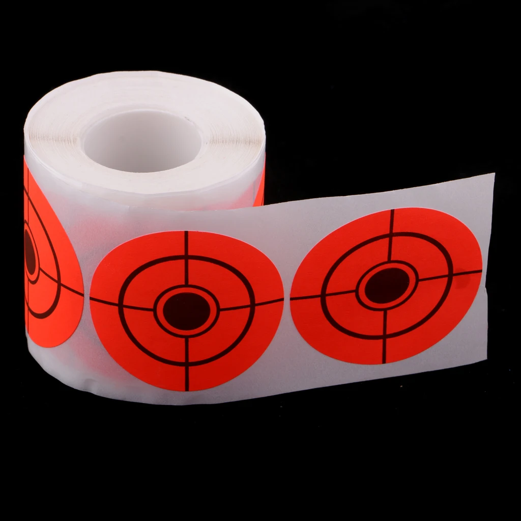 250pcs 5cm/2' Target Sticker Roll Self Adhesive Shooting Paper Targets Roll Shooting Training Archery Target