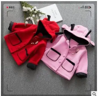 

2017 autumn and winter new girls high-grade woolen jacket female baby Korean version of woolen clothing baby clothes wholesale