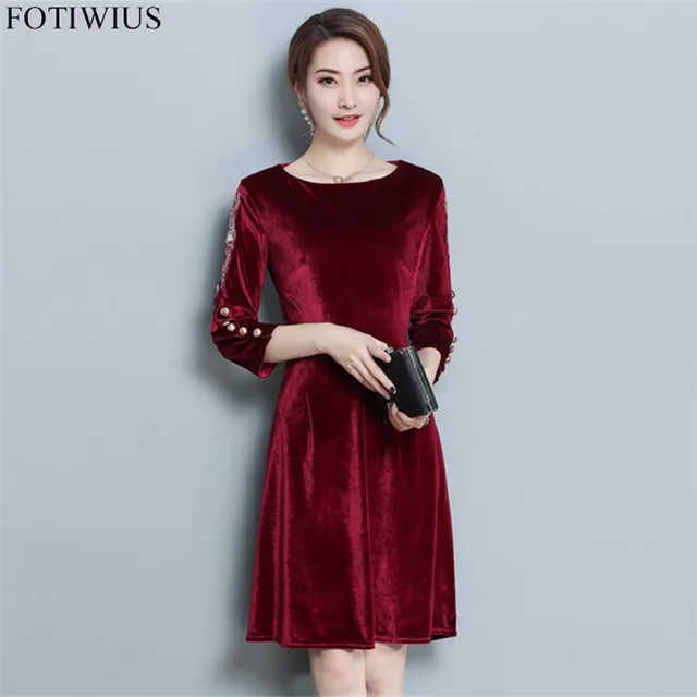 red and black velvet dress